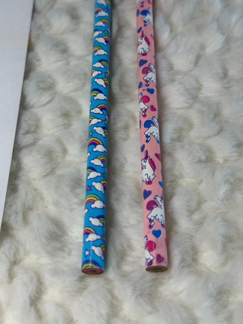 Vintage Lisa Frank Unicorn & Rainbows Stationary Paper and Pencils, unsharpened